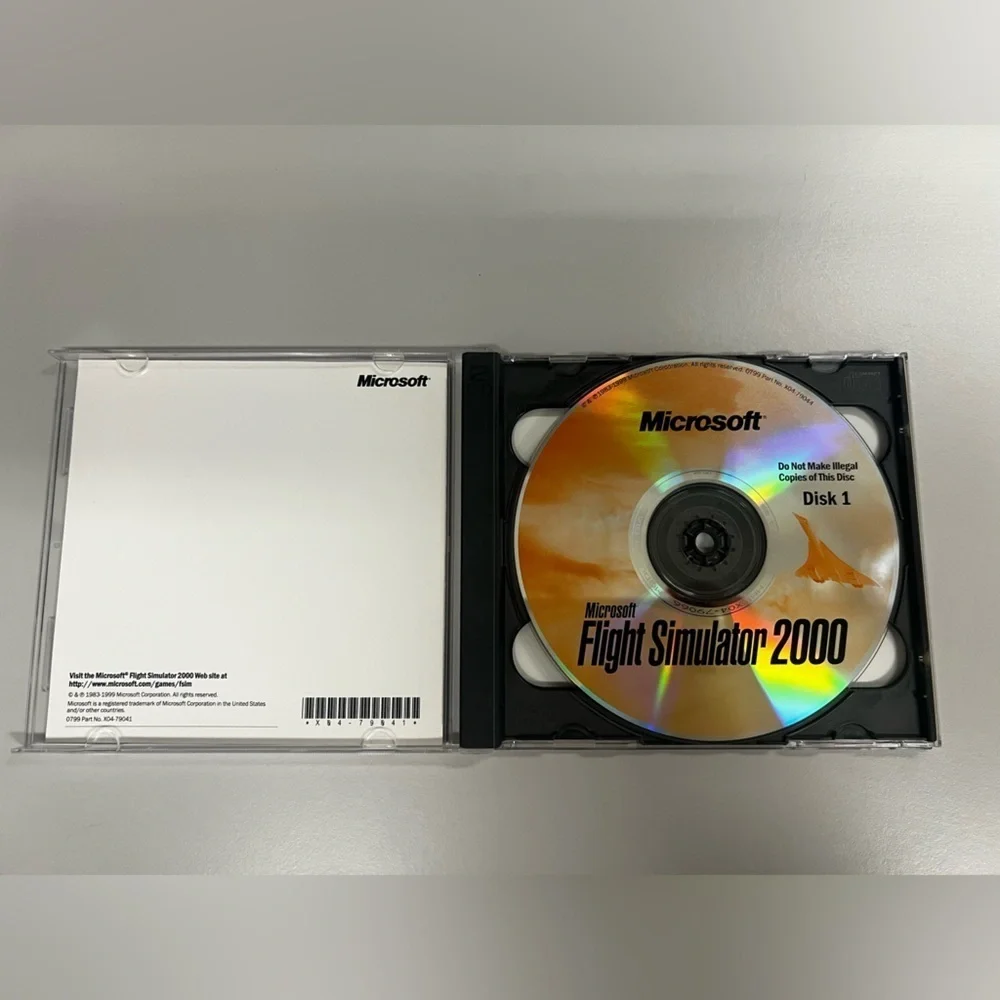 Microsoft Flight Simulator 2000 (PC, 1999) 2 Disk CD-ROM